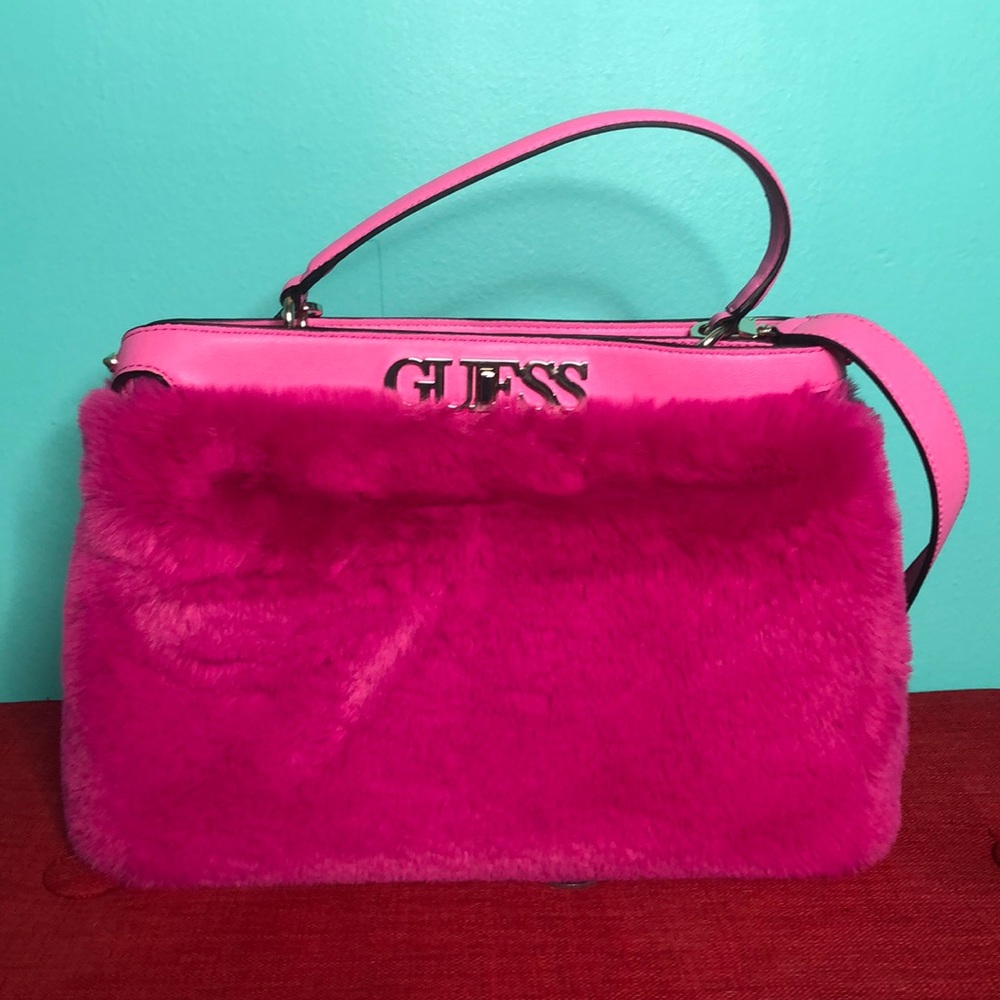Pink Tote Guess Faux Fur